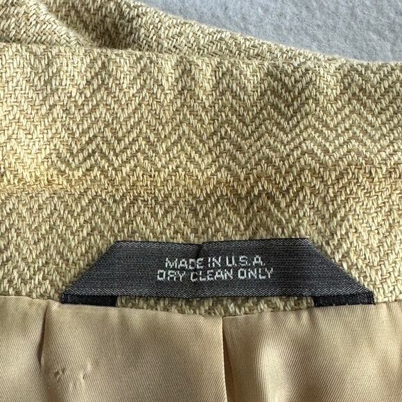 Haggar Clothing Co Cream Textured Herringbone Sport Coat Men’s 44L - Picture 6 of 10
